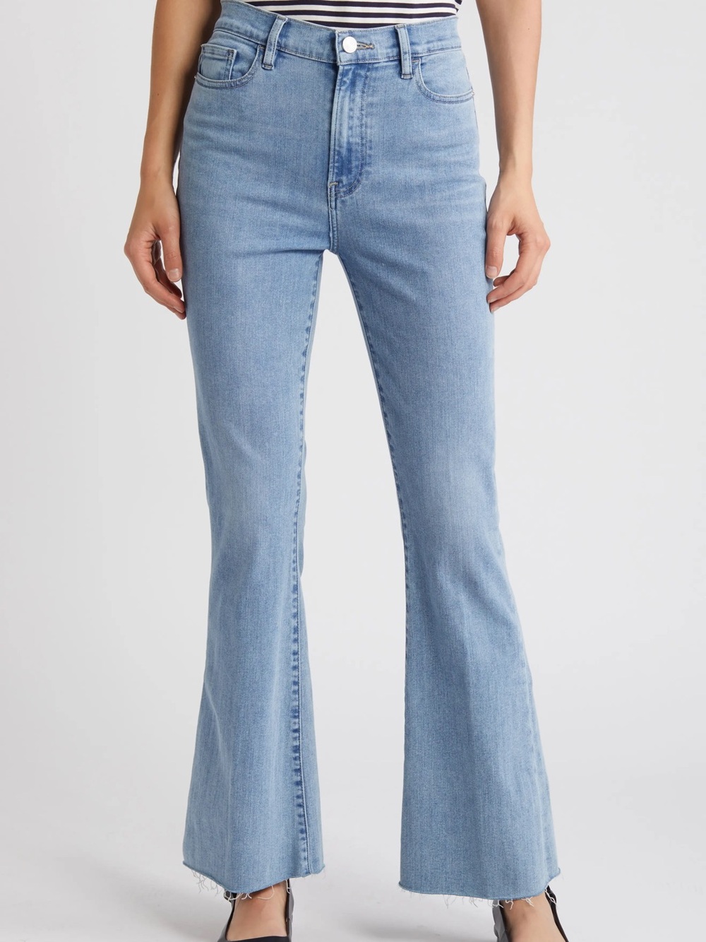 Frame Le Easy Flare Raw Hem Jeans Size 25